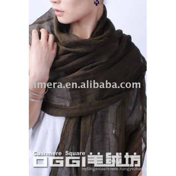 Ladies' super thin 100% linen scarf/shawl